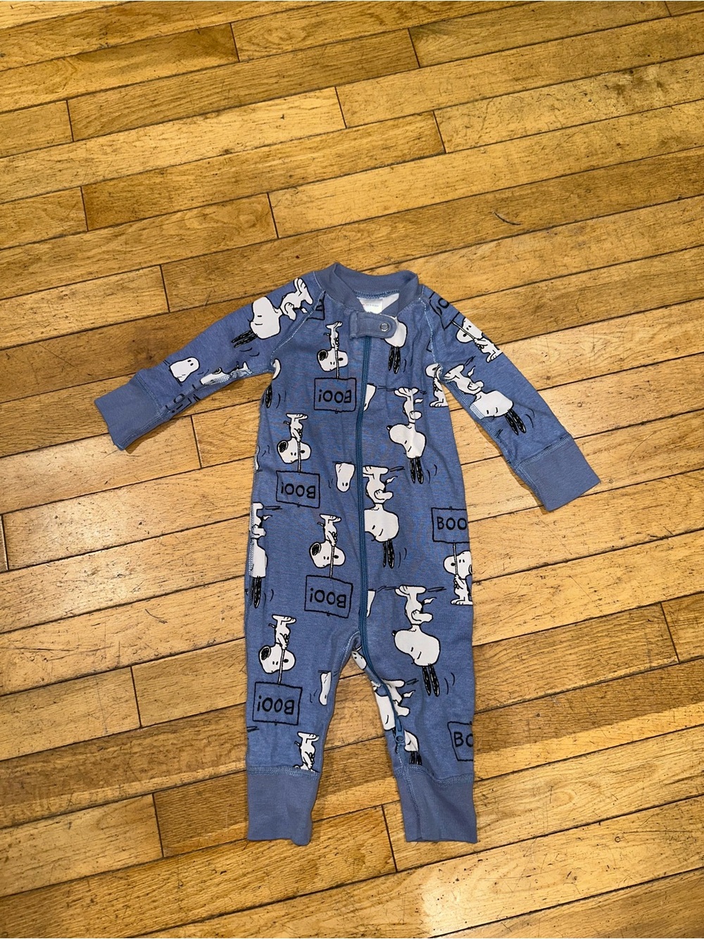 Baby Unisex Hanna Andersson long sleeve onesie zip pajama Halloween peanuts